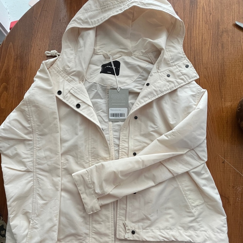 NWT Everlane rain jacket cream (small)